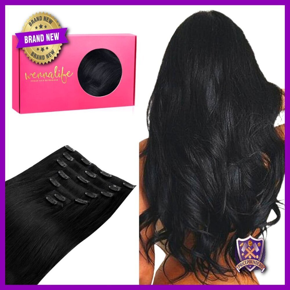 Clip In Human Hair Extensions 18 Inch Remy Double Weft Professional Salon